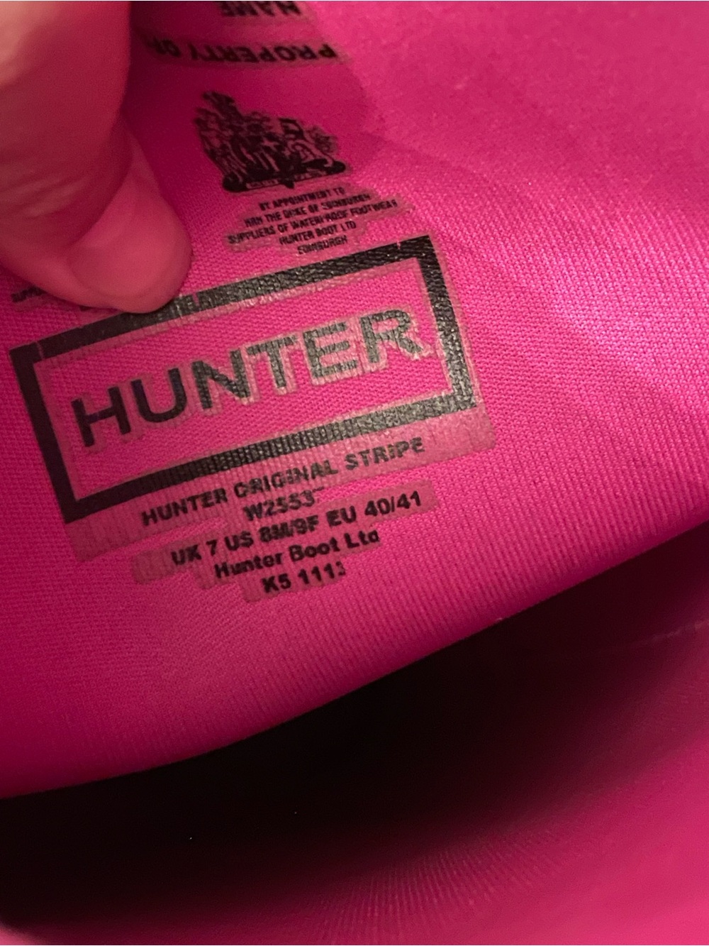 Hunter Original Stripe pink stripe boots women’s US 9/UK 7 Limited Edition - Picture 8 of 8